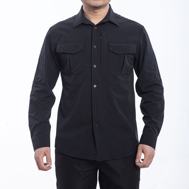 Lighteme Tactical Men's Long Sleeve Shirt, Stretch Fabric, Warm Jacket For Winter