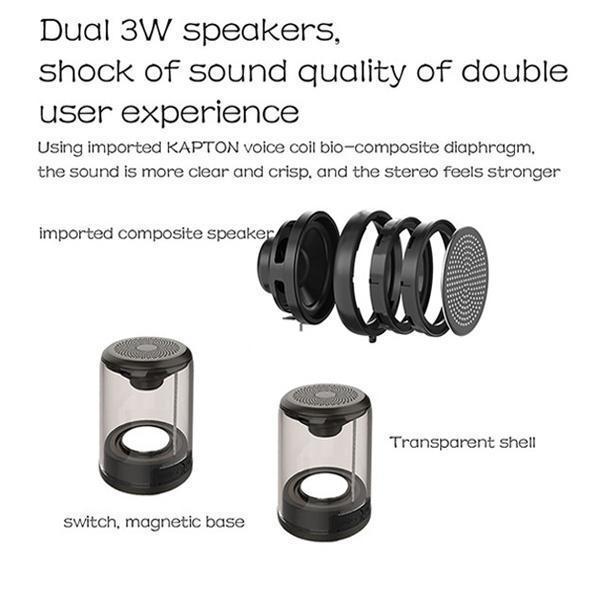 Enceinte Bluetooth magnétique Lighteme transparente (2 couleurs)