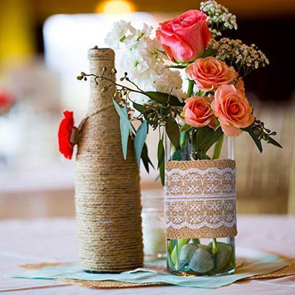 Lighteme Natural Burlap Lace Craft Ribbon Roll (6 types)