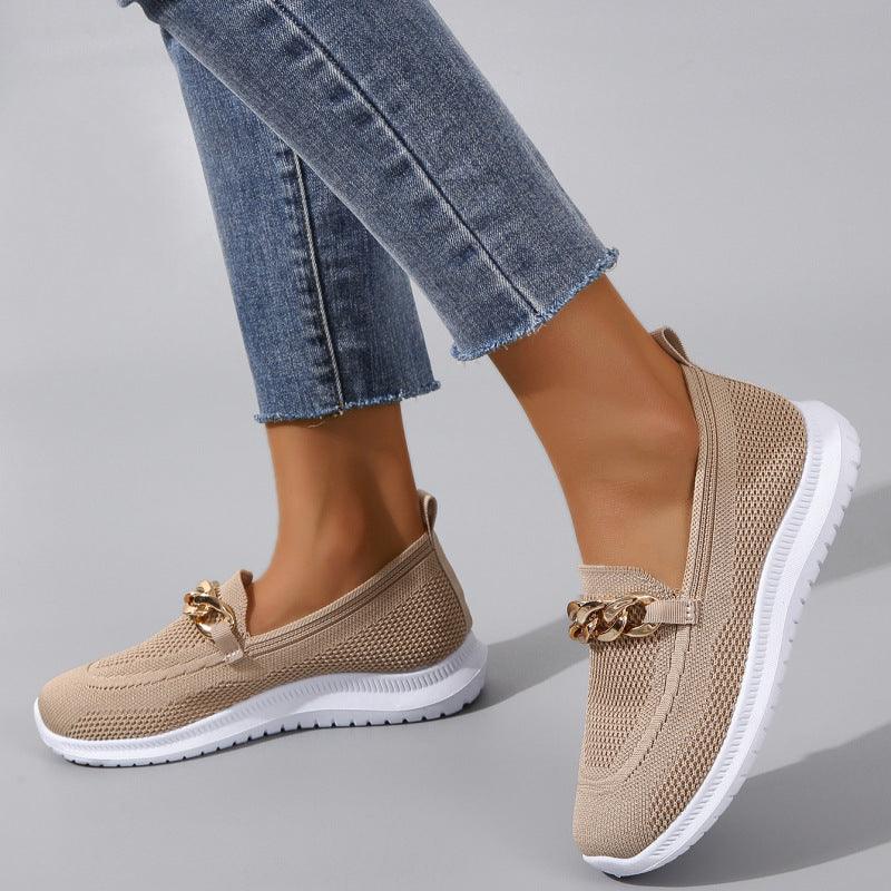 Lighteme Slip on Shoes with Chain For Women