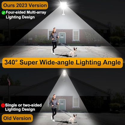 Lighteme 8000W Aluminum Frame Solar Street Lights Outdoor Motion Sensor, Dusk to Dawn 200000LM with Remote Control