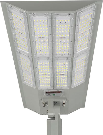 Lighteme 8000W Aluminum Frame Solar Street Lights Outdoor Motion Sensor, Dusk to Dawn 200000LM with Remote Control