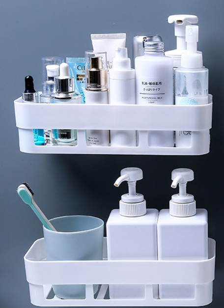 Lighteme Adhesive Bathroom Shelf Storage Organizer (4 colors & 2 types)
