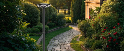 Lighteme 1500W Commercial Solar Flag Pole Outdoor Lamp Post Light with 98 inch Pole IP67 Waterproof With Remote