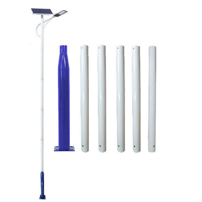 Lighteme 20Ft Commercial Grade Street/Parking/Flag Light Pole, Q235 Galvanized + Cage  1-Pack