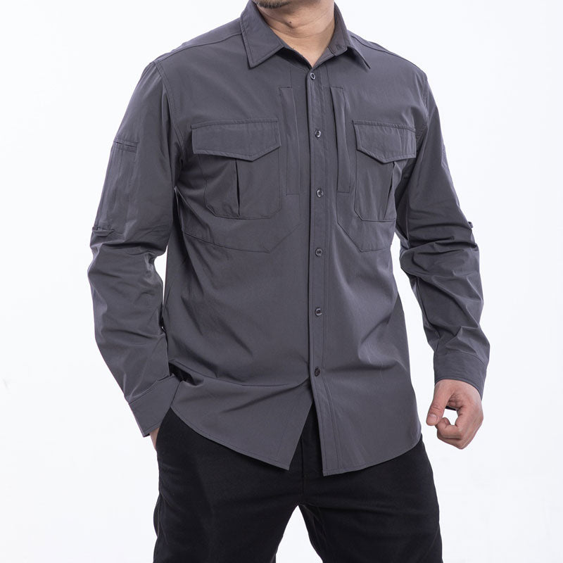 Lighteme Tactical Men's Long Sleeve Shirt, Stretch Fabric, Warm Jacket For Winter