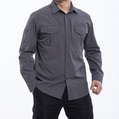 Lighteme Tactical Men's Long Sleeve Shirt, Stretch Fabric, Warm Jacket For Winter