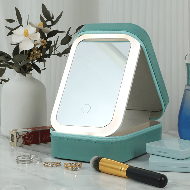 Lighteme Multifunktionale Make-up-Box – Aufbewahrungsbox für Schmuck + Make-up-Spiegel 