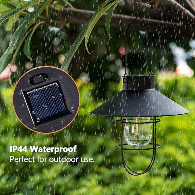 Lighteme Hanging Solar Lantern with Shepherd Hook 31 Inch