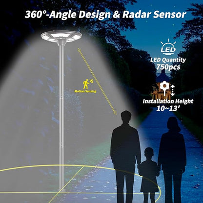 Lighteme 1500W Solar UFO Motion Sensor All in one Solar Garden Street Light With Remote Control