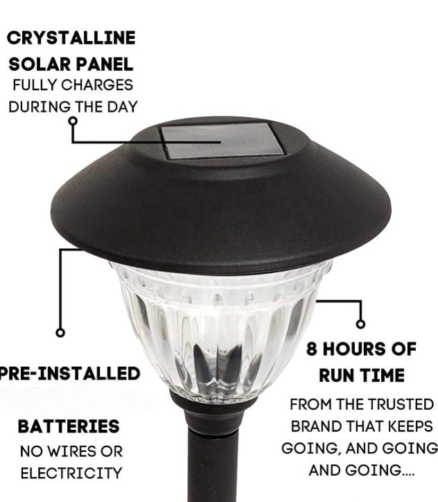 Lighteme 10 Pack Solar LED Pathway Lights Outdoor-Stainless Steel