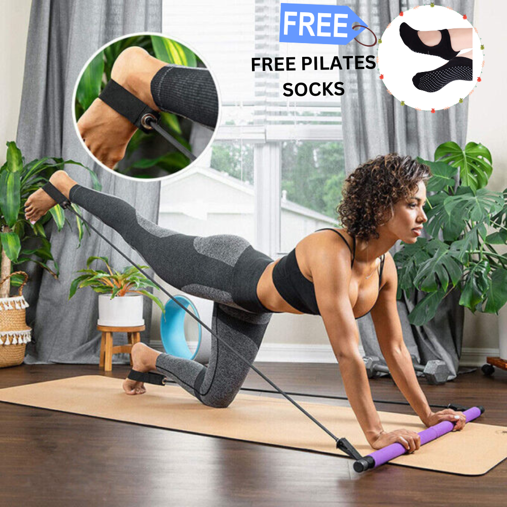 Lighteme Multi Functional Stretched Pilates Bar - Full Body Workout At Home