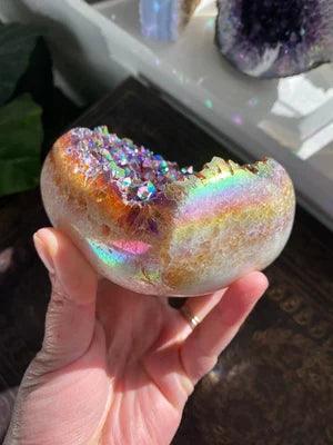 Lighteme Angel Aura Herzförmiger Regenbogen-Kristallcluster