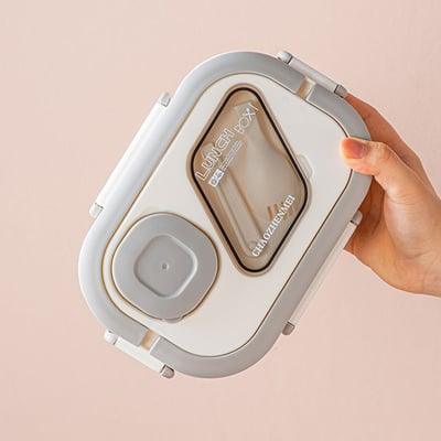 Lighteme Portable Lunch Container with Compartments & Carrying Handle