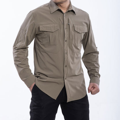 Lighteme Tactical Men's Long Sleeve Shirt, Stretch Fabric, Warm Jacket For Winter