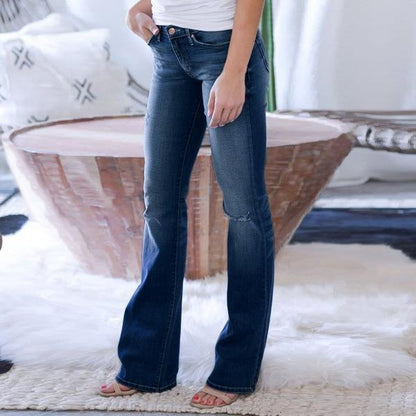Ihrtrade 70s Stretch Hip Hugger Street Style Boot-cut Jeans (3 Colors & 8 Sizes) | Garden Light Solar