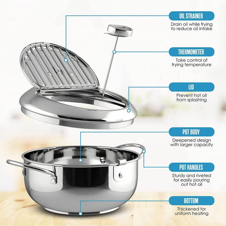 Lighteme Frittiertopf mit Präzisionsthermometer