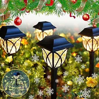 Lighteme 8 Pack Solar LED Lights,Large Rotating Outdoor Pathway Up To 10 Lumen