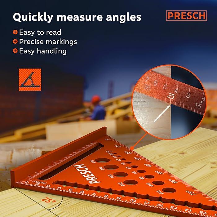 Ensemble d'outils de menuiserie avec règle triangulaire Lighteme