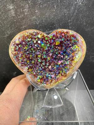 Lighteme Angel Aura Herzförmiger Regenbogen-Kristallcluster