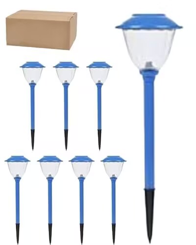 Lighteme 8 Pack Solar Pathway LED Lights Outdoor-Stainless Steel 15 Lumen