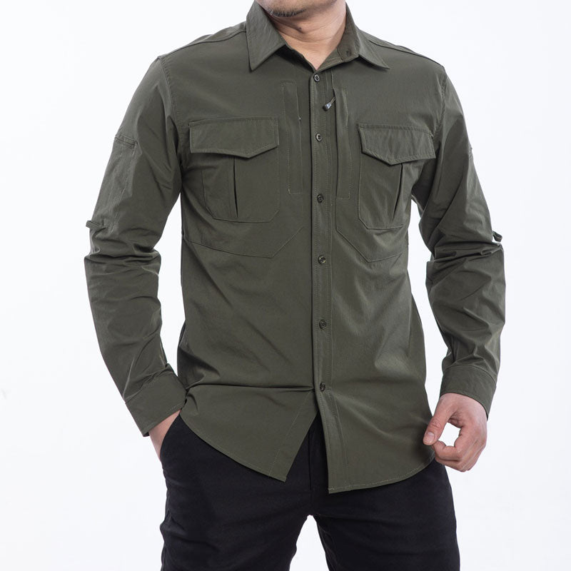 Lighteme Tactical Men's Long Sleeve Shirt, Stretch Fabric, Warm Jacket For Winter