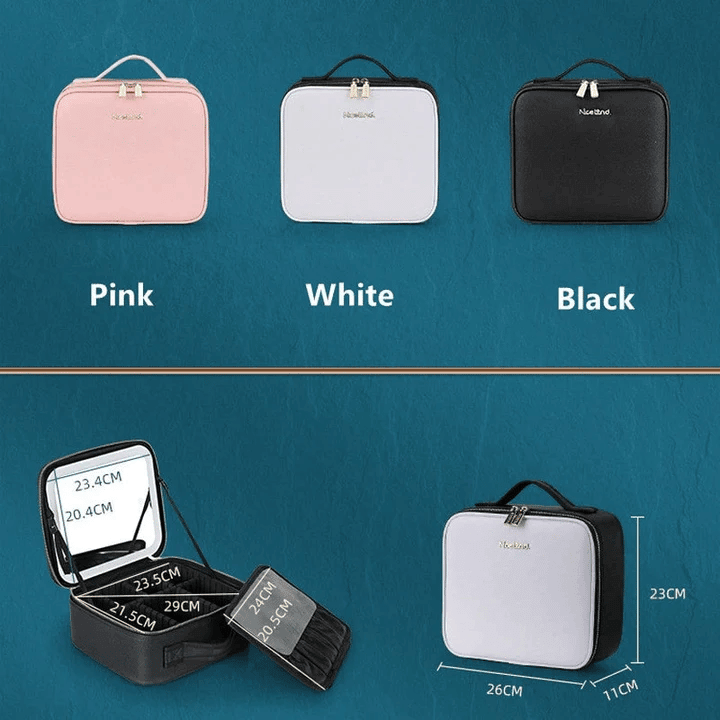 Lighteme Kosmetiktasche mit Spiegel und USB-Anschluss