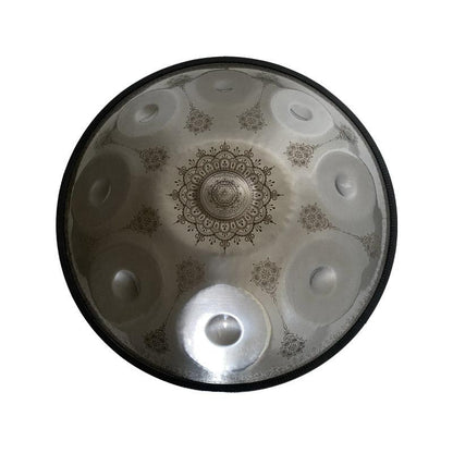 Lighteme Handmade Custom Mandala HandPan Drum D Minor Sabye Scale 22 Inches 9/10/12 Notes Stainless Steel Percussion Instrument