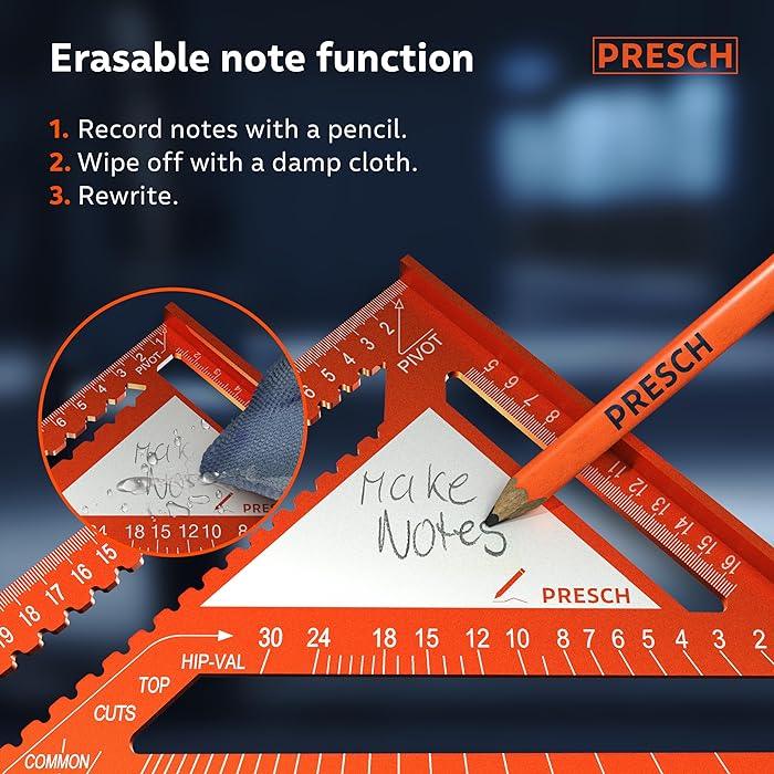 Ensemble d'outils de menuiserie avec règle triangulaire Lighteme