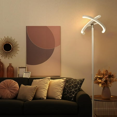 Lighteme Modern LED Torchiere Floor Lamp, Dimmable Uplight for Reading in Your Bedroom or Living Room