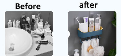 Lighteme Adhesive Bathroom Shelf Storage Organizer (4 colors & 2 types)