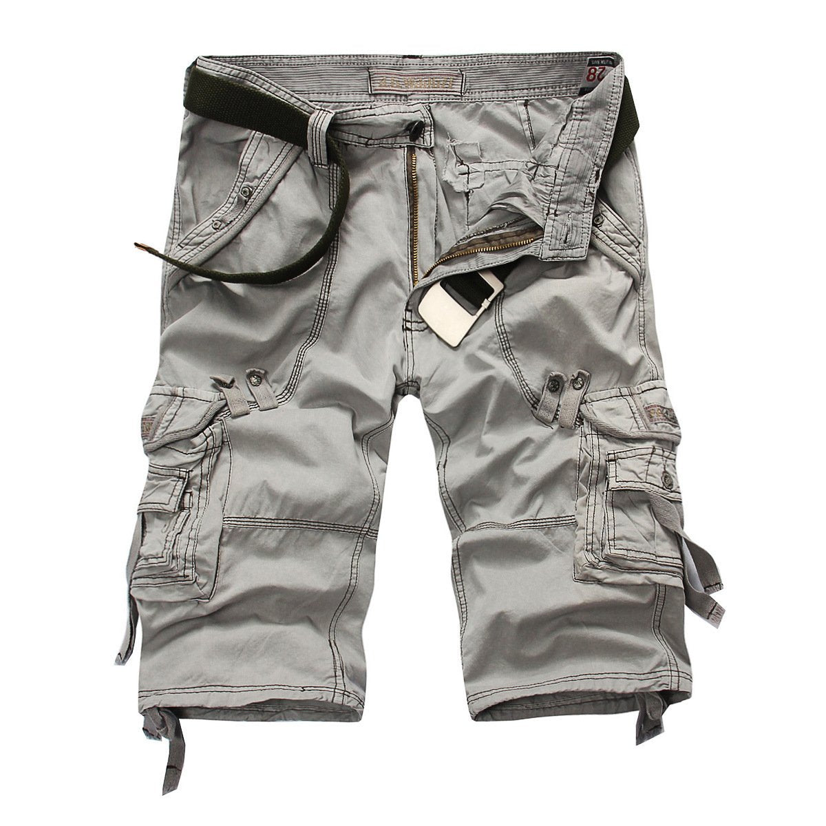 Ihrtrade - Washed Soft Cotton Cloth Men Cargo Tactical Shorts Plus Size (5 Colors),USB C Charger