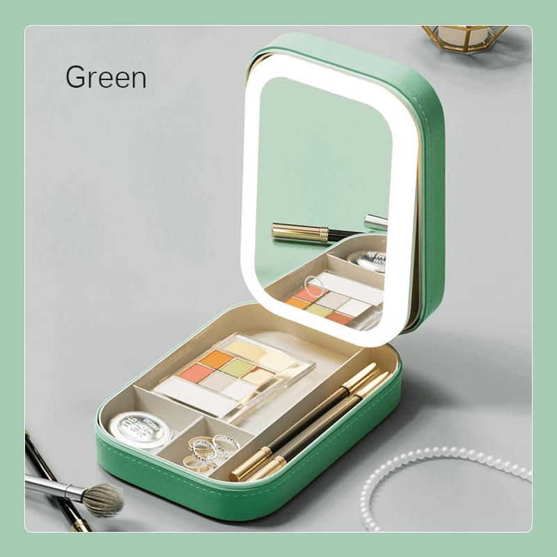 Lighteme Multifunktionale Make-up-Box – Aufbewahrungsbox für Schmuck + Make-up-Spiegel 