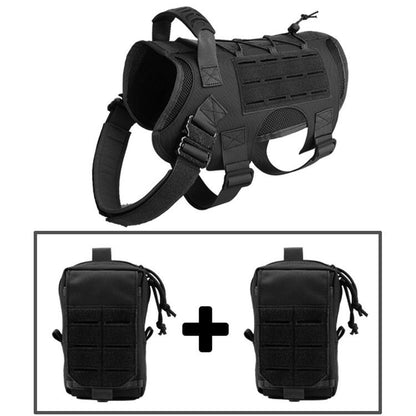 Lighteme Nylon Tactical Service Dog Harness Heavy Duty Dog Training No Pull Dog Harness Clearance