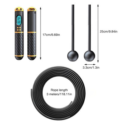 Lighteme Jump Shape Rope - Adjustable Digital Counting Jump Rope and Vibration Reminder for Fitness, Exercise, Workout, Gym
