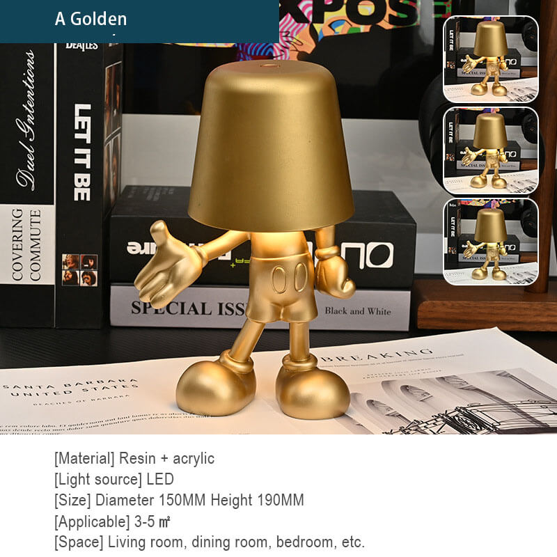 Lighteme Little Golden Man Touch-Lade-Schreibtischlampe