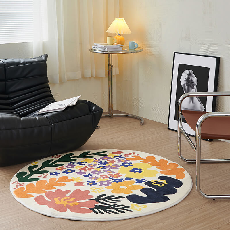 Lighteme Abstract Art Circular Decoration Rug