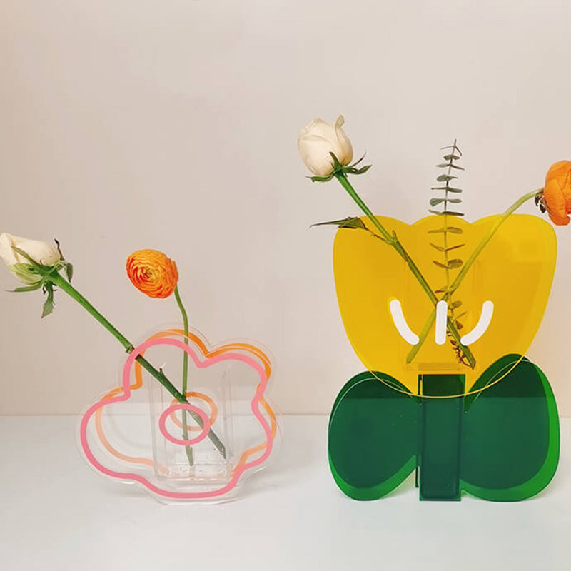 Vase en acrylique en forme de fleur Lighteme