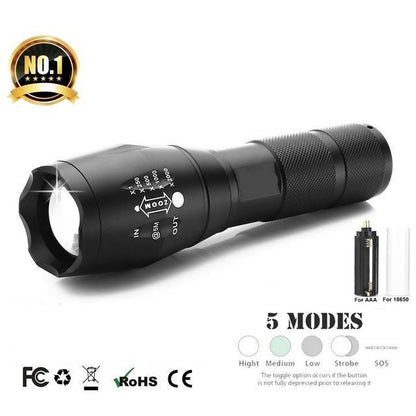 Lighteme Tactical LED Flashlight 3800 lumens 5-MODE WATERPROOF COATING