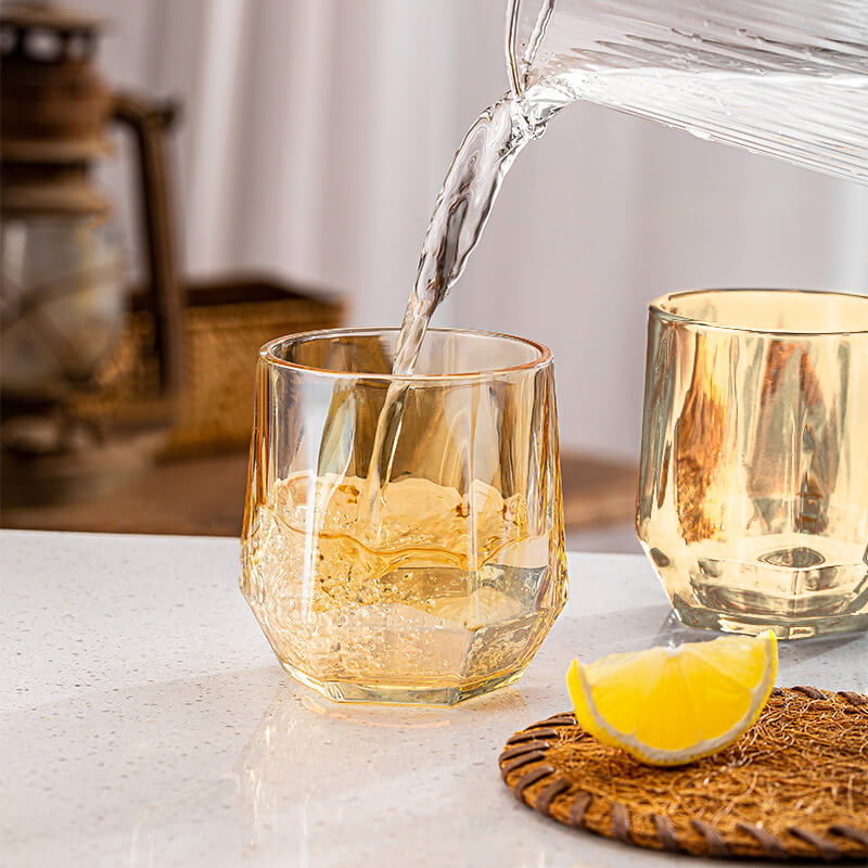 Tasse hexagonale en verre ambré Lighteme