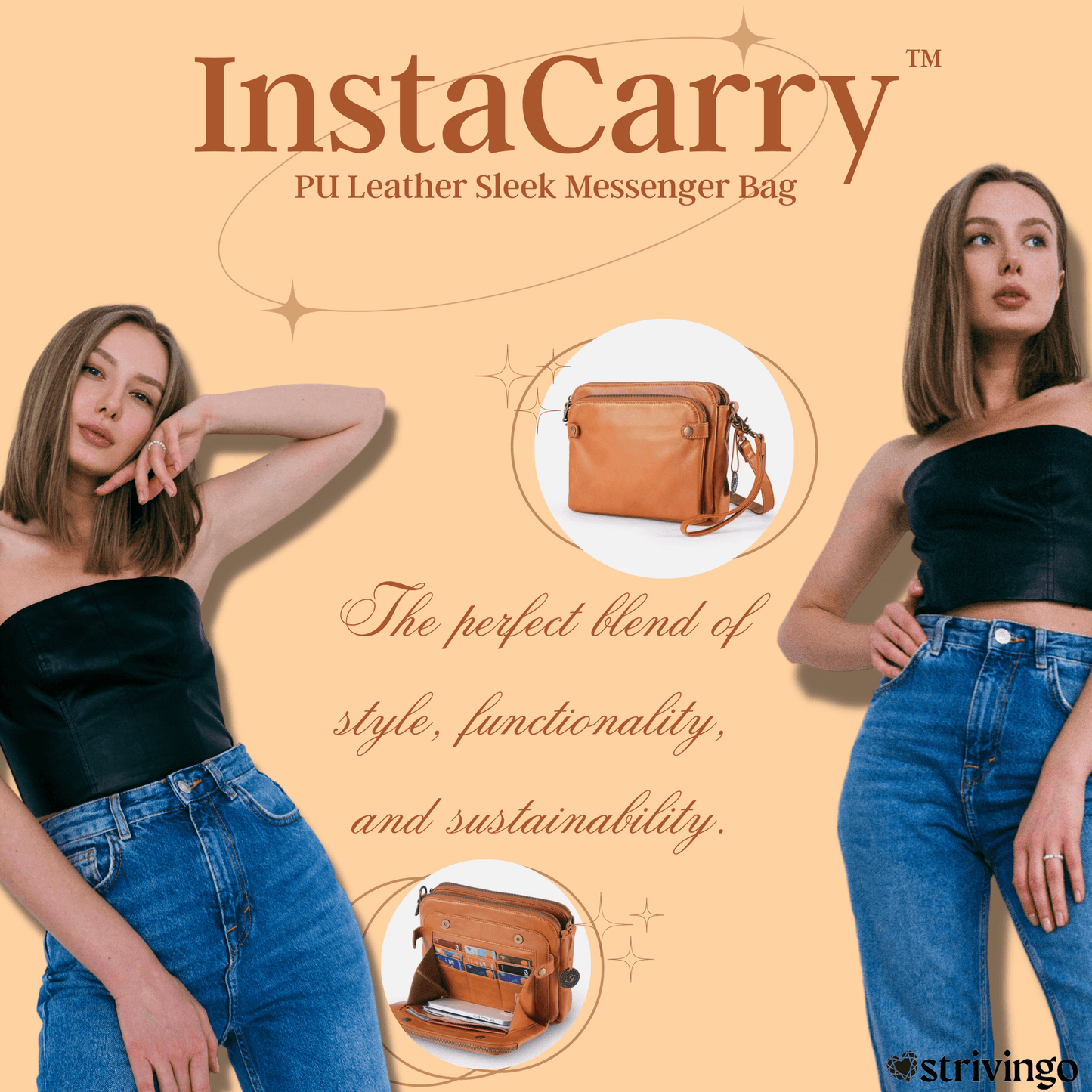 Lighteme PU Leather Sleek Messenger Bag