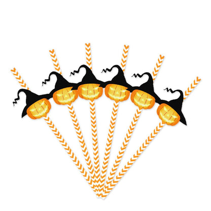 Lot de 24 pailles en papier Halloween Horror Lighteme