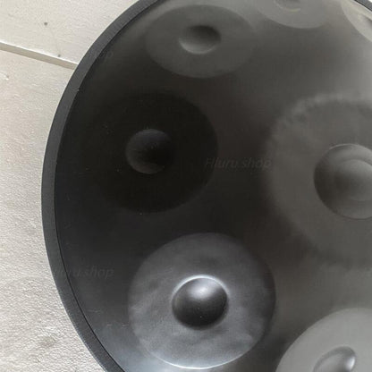 MiSoundofNature Custom Handpan Drum 22 Inch 10/11 Notes F3/F#3 Akepygnox Scale Stainless Steel/Nitrided Steel Percussion Instrument