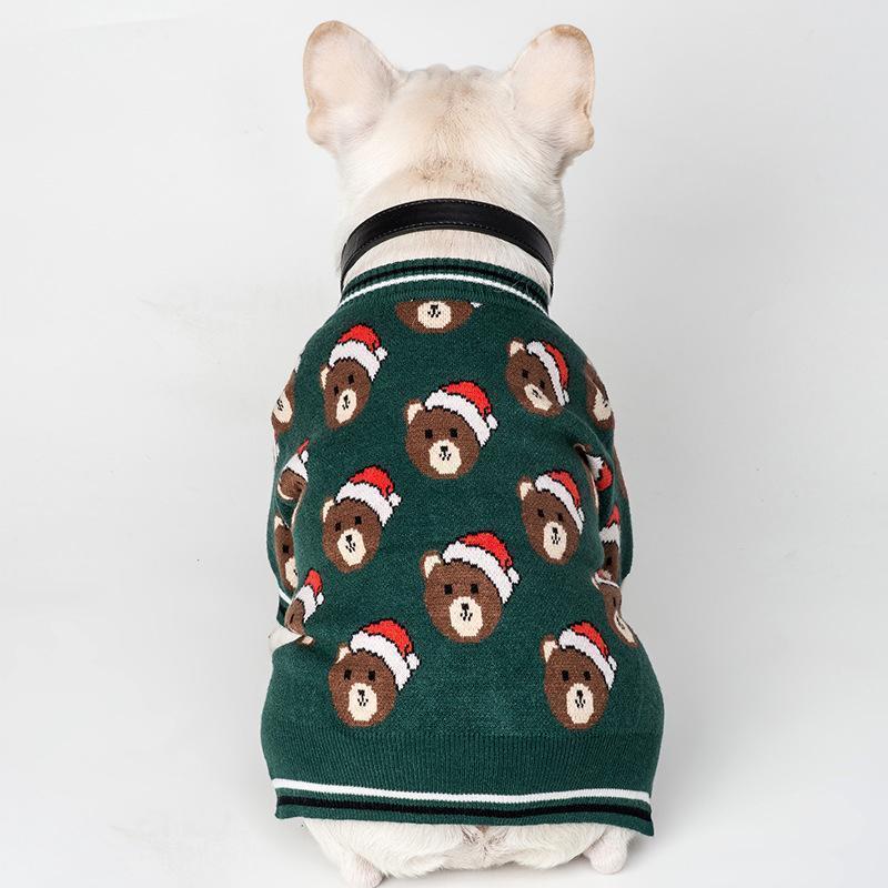 Lighteme Bear Print Christmas Cat/Dog Sweater (7 sizes)