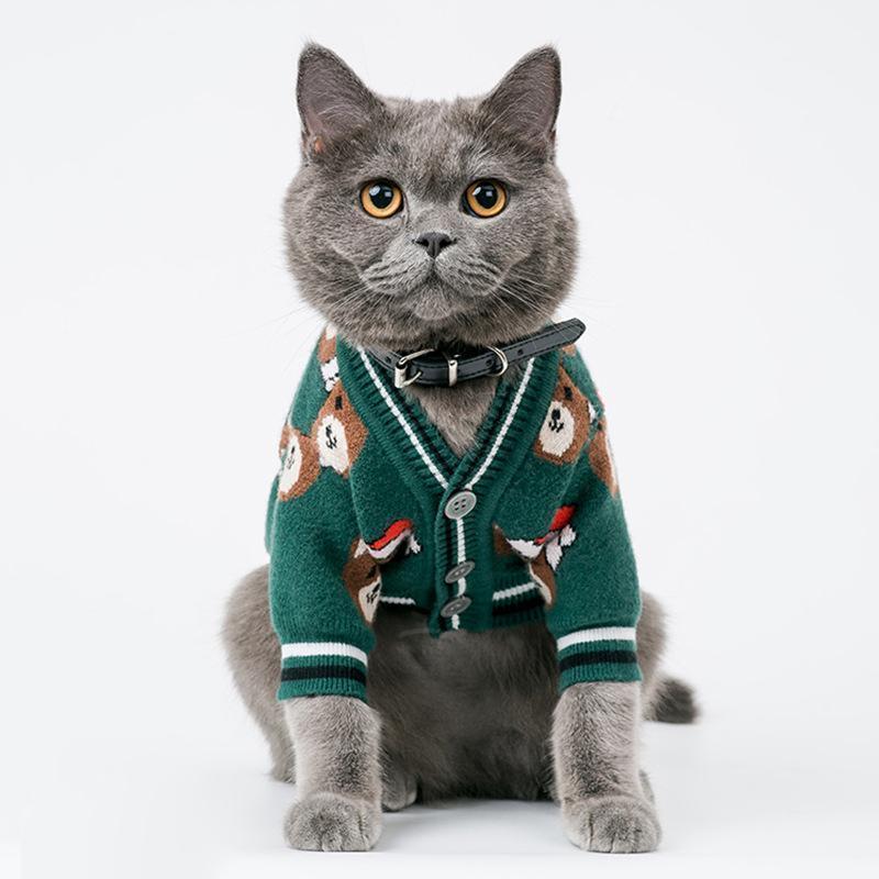 Lighteme Bear Print Christmas Cat/Dog Sweater (7 sizes)