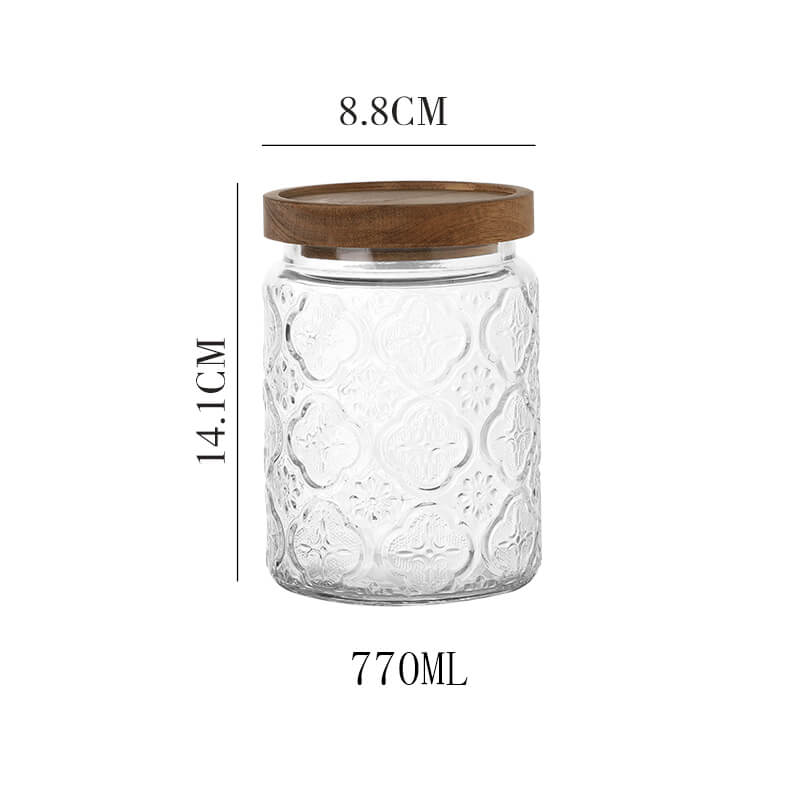 Lighteme Begonia Embossed Glass Storage Jar