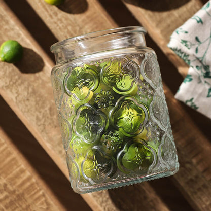 Lighteme Begonia Embossed Glass Storage Jar