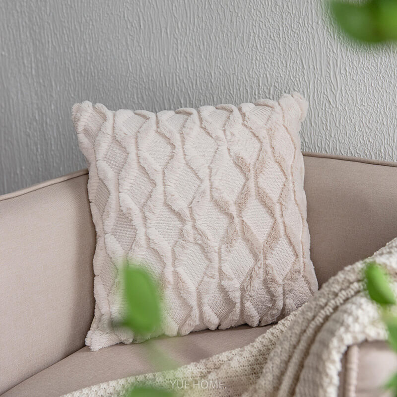 Lighteme Rhombus Plush Throw Pillow Cover