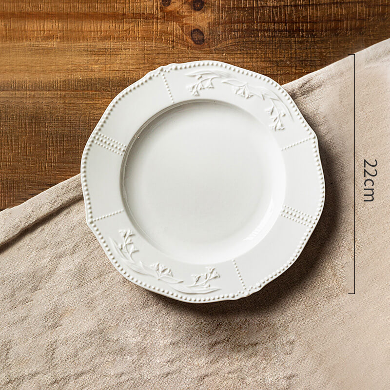 Lighteme Bell Orchid Embossed Ceramic Plate