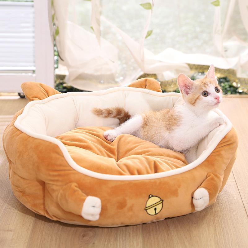 Lighteme Bell Print Cartoon Shape Pet Bed